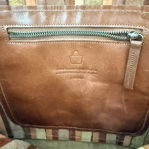 Nimes Striped Cabildo Tote Bag in Saddle - Like new - Picture 5 of 5